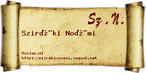 Sziráki Noémi névjegykártya